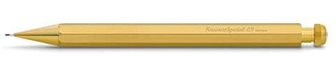 Kaweco SPECIAL Mechanical Pencil Brass 0.9 mm I Lead Push Pencil Made of Brass 14 cm I Refillable with Eraser