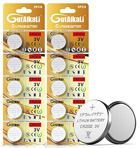 GutAlkaLi CR2032 3V Lithium Knopfzellen Batterien CR 2032 Lithium 10 Stück Knopfzelle Batterie