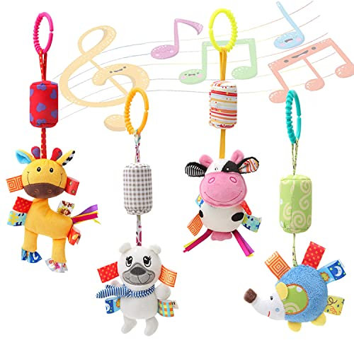 Czemo Baby Kinderwagen Spielzeug Kinderbett Anhänge Hängen Rassel Kleinkind Spielzeug laufstall Spielzeug mit Klingel Glocke Soft Rassel Kinderbett Spielzeug für Neugeborene und Kleinkinder