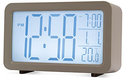 Acctim Harley Superbrite® Modern Digital Alarm Clock (Pigeon Grey)