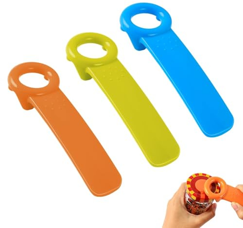 3 Pezzi Apriscatole Manuale in Plastica, Apribarattoli Multifunzione Apribottiglie Apriscatole per Lattine e Bottiglie, Svita Tappi Domestico Professionale per Cucina, Ristorante, Bar, Anziani