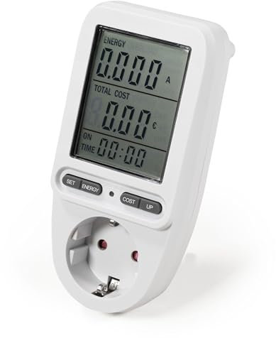 Energiekosten-Messgerät mit integriertem Pufferakku und Schutzkontakt-Steckdose - Maximale Belastung bis zu 3.680W - Ideal für umweltbewusste Haushalte