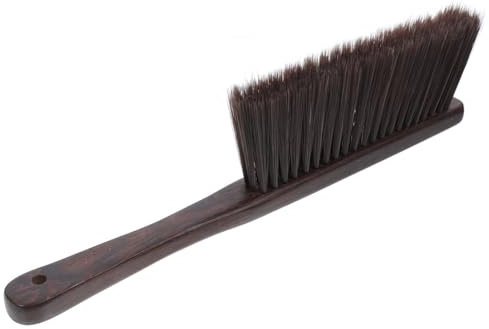 TOPBATHY Soft Bristle Cleaning Brush Handheld Broom for Furniture Sofa Fireplace Car Bed Counter Dusting Natural Handle