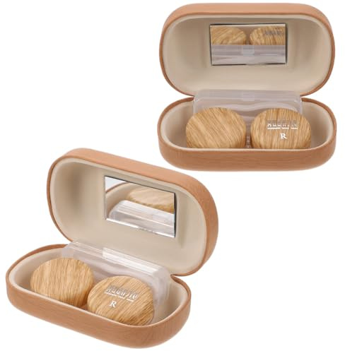 HOMOCONO 1uppsättning Multifunktionell Linsbehållare i Retro Design Bärbar Linslåda Plastskalsdesign Elegant Och Lätt För Kontaktlinser Och Glasögon