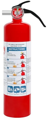 1 Pack Dry Chemical Fire Extinguisher 2.5 lb ABC, Home, Car, Boat Use, 1A:10B:C Rating, Quick Release Handle, Easy to Store and Carry Dry Powder Extinguisher