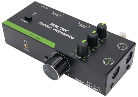 SIXRUN Fonoamplificatore Giradischi Testina MM MC con Regolazione a 3 Bande Ingresso/Uscita XLR Riproduzione Nitida (Spina UE da 100 a 240 V)