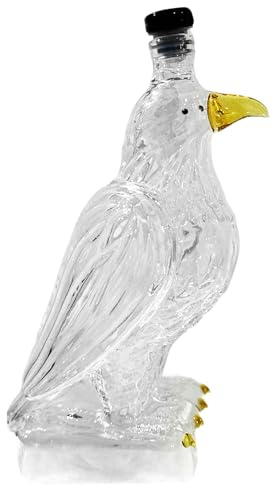 Carafe à whisky Eagle - Bouteille de sculpture à collectionner | Conteneur de liqueur artistique | Distributeur de spiritueux en forme d'oiseau en verre pour affichage de bar, décoration de maison