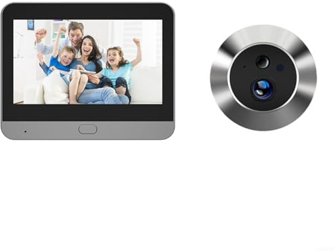 Gettimore Macchina fotografica senza fili dello spioncino della porta digitale per la porta d'ingresso 4.3 pollici LCD a colori 1080P fotocamera con grandangolo 2.4G WiFi Motion Detection