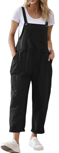 Dungarees for Women Uk: Sleeveless Jumpsuits Playsuits Long Jumpsuit Plus Size Baggy Work Overalls Cargo Loose Fit Wide Leg Pants Casual Ladies Workwear with Pockets