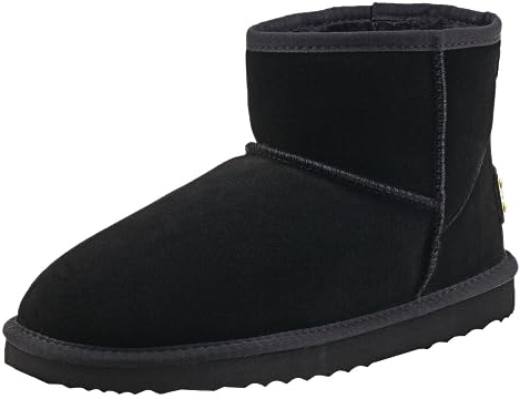 Shenduo Invierno Botines de Nieve de Cuero Clásico | Forradas de Piel Cálido Material Cuero Botas para Clima Frío