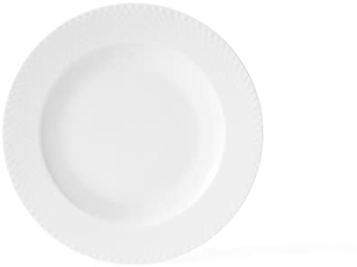 Lyngby Porcelæn Tiefer Teller Ø23 cm Rhombe aus handgefertigtem Porzellan, weiss