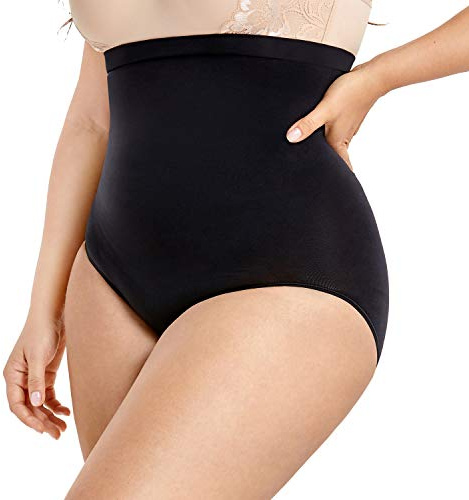 Delimira Women's High Waist Tummy Control Panties Body Shaper Seamless Shapewear Black 22/24
