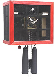 Kuckucksuhr Romba Design FV35-3 Farbe rot/schwarz