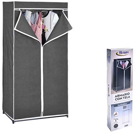 HERSIG Armario de Tela ropero Estante Lona Ropa guardarropa Closet 160x75x50cm /63117
