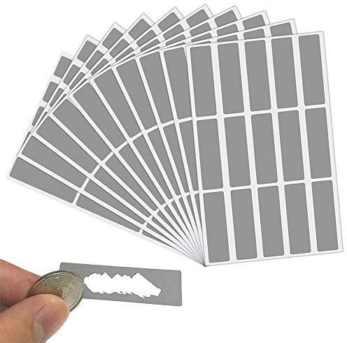 LYTIVAGEN 150 Pz Etichette Adesive da Grattare 49 x 16 MM Adesivi Gratta e Vinci Adesivi Rettangolari Gratta Etichette Scratch Sticker Adesive Gratta e Vinci per Cartoline, Regalo a Sorpresa - Grigio