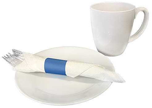 Raise Products Paper Napkin Bands Self Adhesive | Paper Napkin Rings Self-Adhering | Pre-Cut | Disposable | Safety Glue | Bond Paper | Pack of 500, 4.25” x 1.5”, Dark Blue