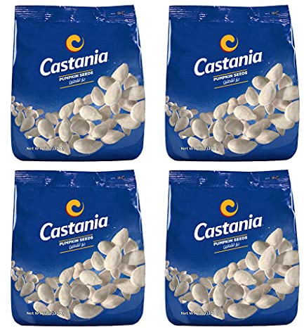 Castania Lebanese Pumpkin Seeds, No Additives, No Preservatives, Salty Snacks, 12oz Bag (Pack of 4)