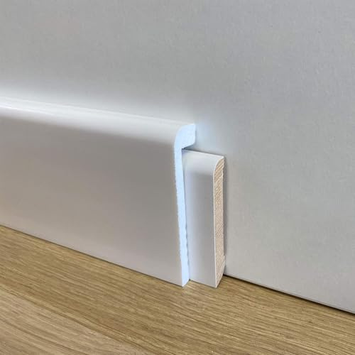 Battiscopa Coprimarmo copribattiscopa in Duropolimero Polistrutturato 100x22 effetto legno o bianco (prezzo al metro) bianco liscio