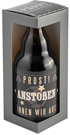 Jack`s Bierflasche Fußball Prost! Anstoßen können wir auch! mit Geschenkverpackung 0,33 l/Männergeschenk/Zum Geburtstag/Party/Fußball