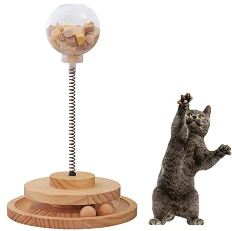 Katzen-Leckerli-Spender – Katzen-Futterball interaktives Spiel für Ihre Katze – Futterball für interaktive und Gewichtsverlust, Saugnapf, Katzenspielzeug, Futterspender, Katzenfutterspender