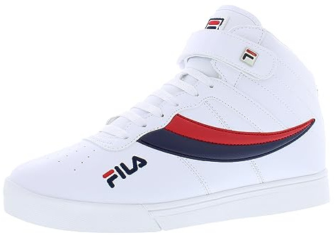 Fila Men's Everyday Sport Athletic Casual High-top Vulc 13 Mid Lace Up Sneaker Shoes, White/Red/Navy, 10 UK