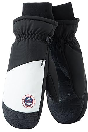 Wilitto 1 Paar Ski-Fäustlinge für Herren und Damen, Outdoor-Sport, winddicht, wasserdicht, Plüschfutter, Fäustlinge für Herren und Damen, Winter, rutschfeste Schneehandschuhe, Snowboardhandschuhe für