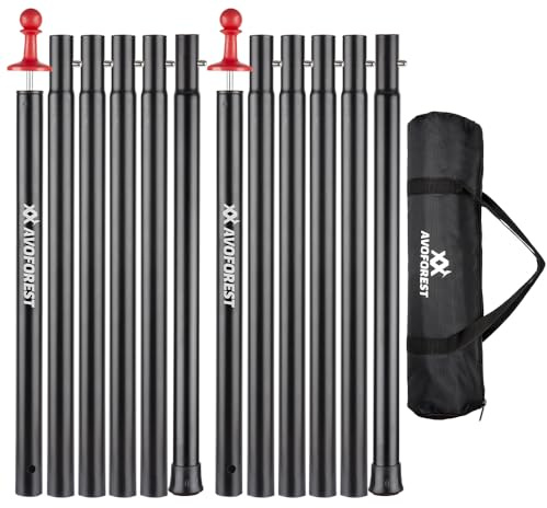 Tent Poles for Tarp, AVOFOREST Camping Tent Tarps Poles Adjustable Camping Accessories 90in Heavy Duty Poles Thicker Tent Pole with a Diameter of 0.98in for Backpacking Hiking Awning