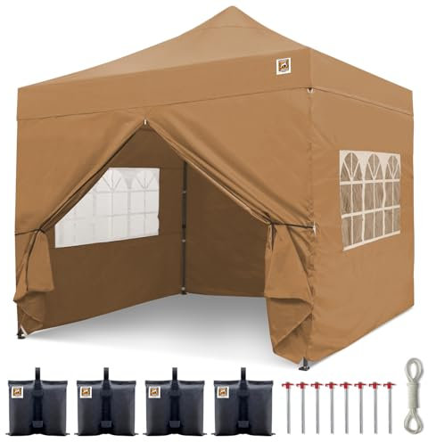 Gorilla Gazebo ® Pop Up 3x3m Heavy Duty Waterproof Commercial Grade Market Stall 4 Side Panels and Wheeled Carrybag (Biege)
