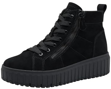 Jana Sneaker da donna alte con plateau vegane, Nero (Black), 37 EU
