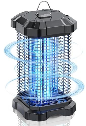 GIBOHOM Lampe Anti Moustique, 4200V 18W UV Tue Mouche Electrique Répulsif Efficace Portée 190 M², Extérieur Imperméable IP44 Lampe Moustique Interieur, Lampe Anti Mouche pour Chambre Patio Jardin