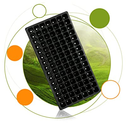 BESPORTBLE 10pezzi Vaschette Semina con Celle Forate in Plastica Leggera Nero per Giardino Domestico e Coltivazione Professionale Semenzaio Traspirante per Piantine con Alta Germinazione