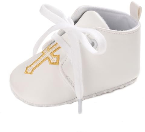 Sehfupoye Chaussons Bébé en Coton Doux à Semelle Flexible, Chaussons Maison, Bottillons de Baptême pour 0-18 Mois, Chaussures Respirantes Prémarché pour Garçons & Filles