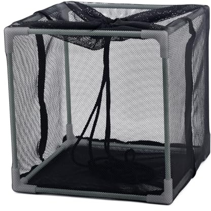 10in Pond Filter Bag, Black Mesh Pump Filter Media Bag Anti-Clogging Cube Pond Cover Water Pump Barrier Box Basket Cage Sump Accessories for Outdoor Fish Koi Ponds Swimming Pools Garden Water Features