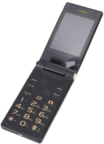 Annadue 4G Flip Cell Phone, Flip Phone Unlocked med 3,0 Tum 1,8 Tum Dubbelskärm DUBIL SIM SIMA KNAPPER 5900mAh 1,3MP KAMERA FÖR SENIORS (gyllene)