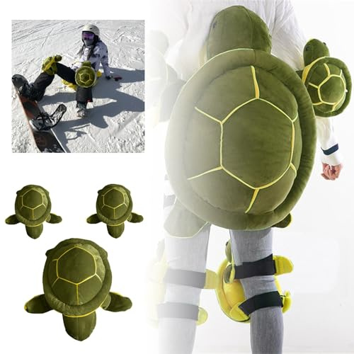 Turtle Coussin de snowboard pour enfant, coussin de protection pour le snowboard, tortue, hanches, coudes, genouillères, tortues, pour le patinage (vert)