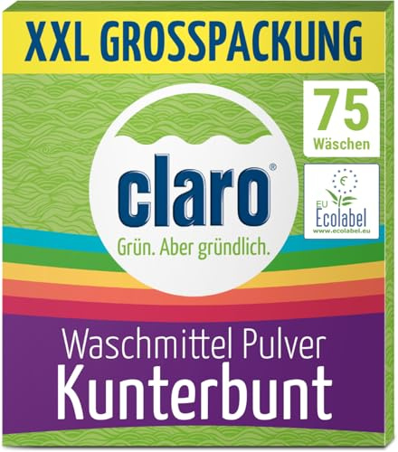 claro Kunterbunt 2,2 kg de lessive en poudre - Grand format XXL pour 75 lavages - Lessive en poudre pour le linge de couleur en machine à laver