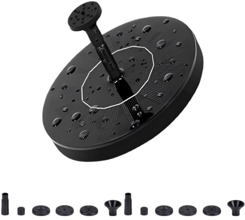 2-pack solfontän, 16 cm flytande solfontän med 1,4 W poly-silikonpanel, 6 munstycken fågelbad och dammpump för trädgård, pool, utomhusdekor, maximalt 50 cm lyft