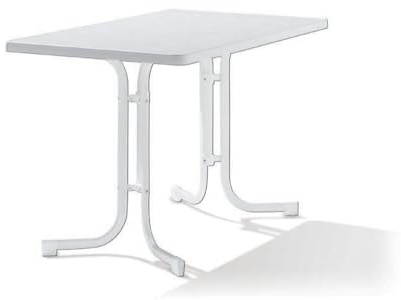 Sieger 133/W Table de Jardin Acier Blanc 115 x 70 x 72 cm
