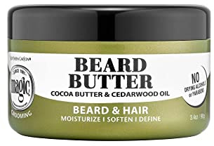 SoftSheen-Carson Magic Men's Grooming Conditioning Beard Butter With Cocoa Butter and Cedarwood Oil, Moisturizes, Softens and Define With No Drying Alcohol, 3.5 ounces