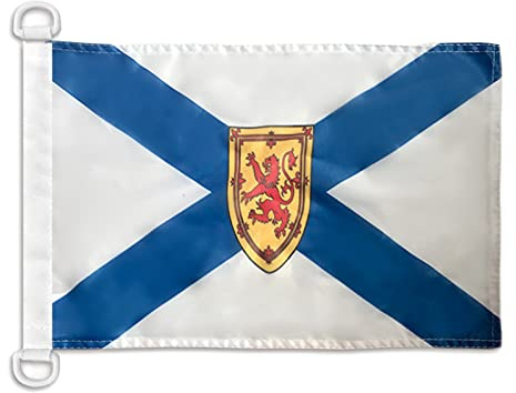 AZ FLAG - Drapeau Nouvelle-écosse - 45x30 cm - Pavillon Nautique Canadien - Canada Spécial Bateau Et Extérieur En Maille Bloquée Avec Anneaux Plastiques Intégrés - 30g