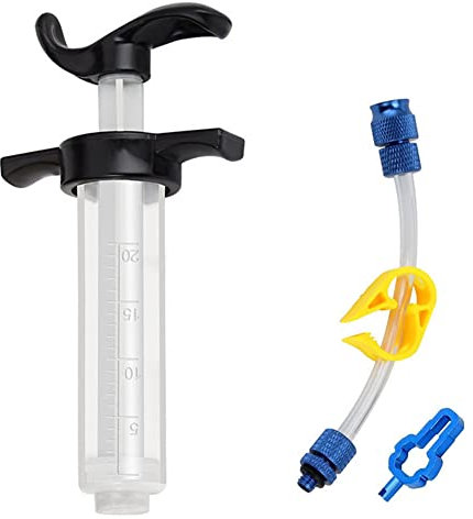 Gasea Bicycle Tubeless Tire Sealant Injector Kit – 20ml Cycling Syringe Tool Set with Hose & Adapter for MTB Mountain & Road Bike Tubeless Tire Repair