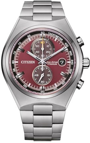 CITIZEN Herren Eco-Drive Solar Armbanduhr aus Titan mit Titan Band - Chronograph - CA7090-87X