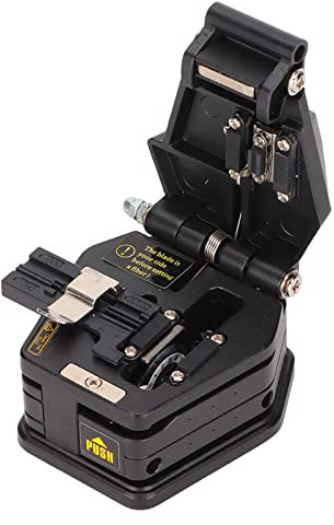 Fiber Optic Cleaver, 16 Adjustable Scales High Accuracy Fiber Cleaver Automatic Rebound Fiber Stripping Cutter Tool for Pigtail Optic Cable