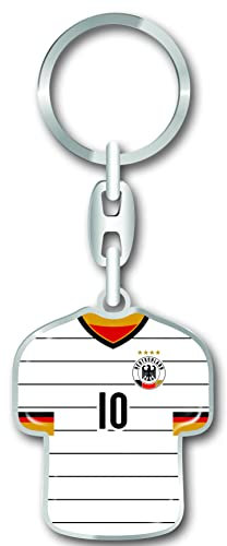 Nation Deutschland Trikot Schlüsselanhänger WM Fussball-Metall-Keyholder mit 3D Effekt. World Cup Design W, Mehrfarbig