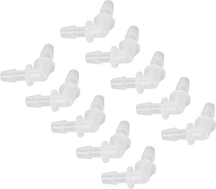 Ellenbogen-Schlauchverbinder, 10 Stück, Langlebige Ellenbogen-Schlauchkupplung, Ungiftig, L-Form für Aquarium (6,4 mm)