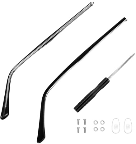 UKCOCO Branches De Lunettes De Remplacement Anti-Allergique 5.43 Pouces Métal Léger Antidérapant Accessoires Universels Pour Lunettes Cassées Confortables Et Pratiques