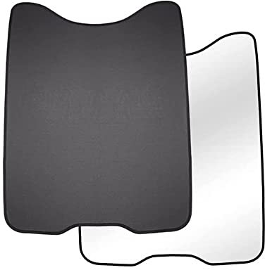 MASO Parasol plegable de vidrio para techo solar con cubiertas reflectantes para techo corredizo, parasol para ventana superior, cubierta plegable de aislamiento térmico, color negro