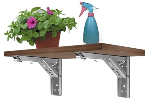 YMYGCC 8/10/12/14 Zoll Einstellbare Wand Dreieck Klapp Winkel Halterung Bank Tisch Regal Halterung Möbel schwere Unterstützung Hardware(White 8 inch)