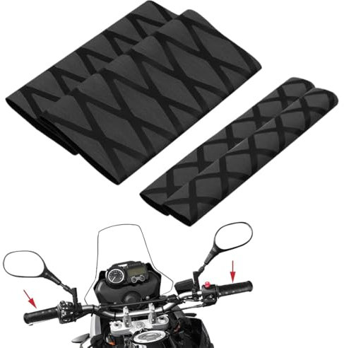 JEYORZY 2 Paires Poignées de Guidon de Moto Poignées,Housse de poignée de Moto thermorétractable antidérapante,Poignée de Guidon de Confort de Moto, Compatible avec la poignée Ducati Honda Yamaha