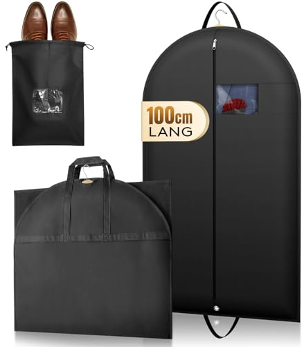Lifewit Kleidersack, Kleiderschutzhülle 120 GSM Materialstärke mit Schuhsack für Anzug, Blazer, Kostüm, Premium Anzugtasche für Reisen und Aufbewahrung 100 x 60 cm, 1 Stück
